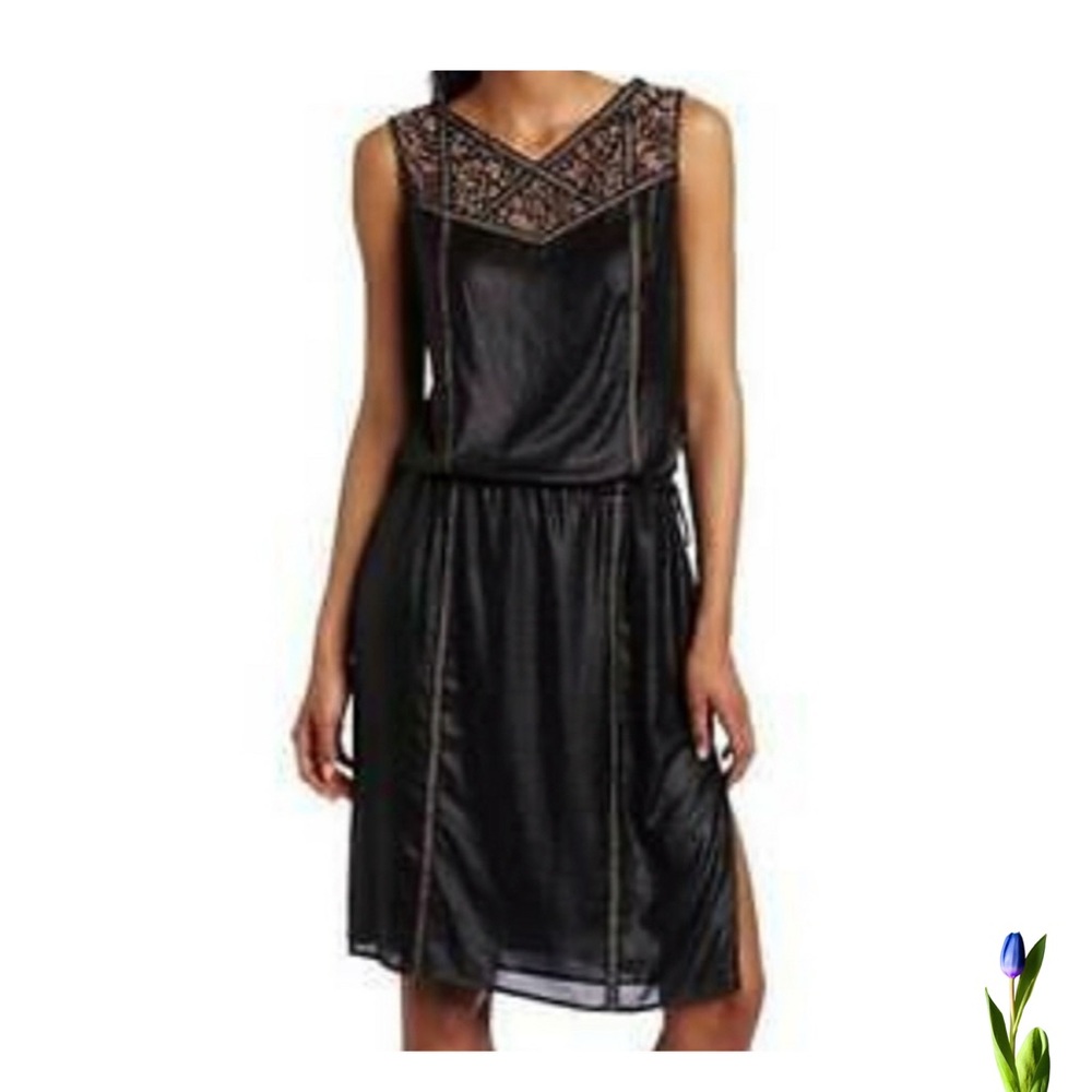 BCBGMaxAzria Dress Black Midi Size XS